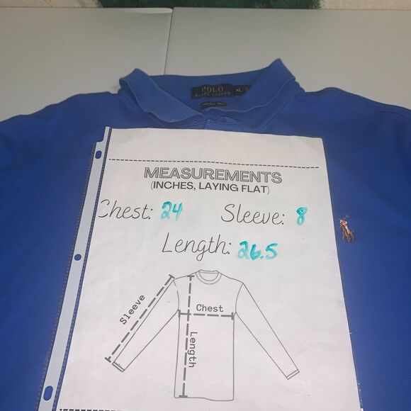 Polo Ralph Lauren XL Blue Cotton Pima Soft Touch Polo Shirt Classic Fit Preppy - Picture 8 of 12